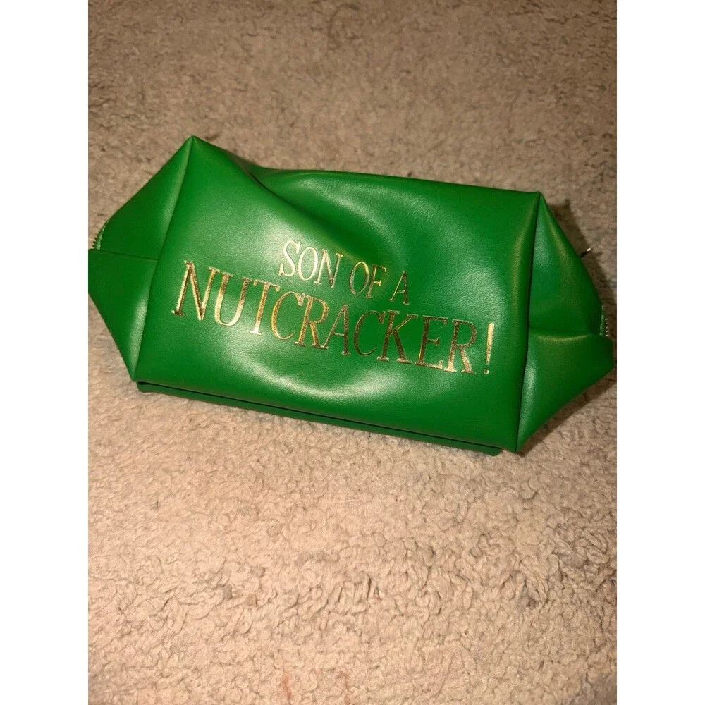 Elf Nutcracker Make Up Bag Green Pouch Cosmetics Case Festive Makeup Revolution